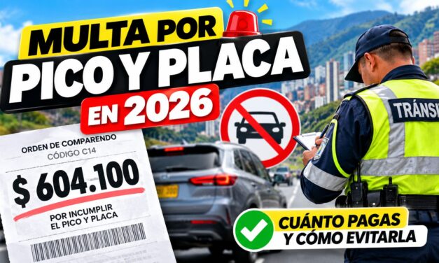 Multa por pico y placa en 2026: cuánto pagas y cómo evitarla