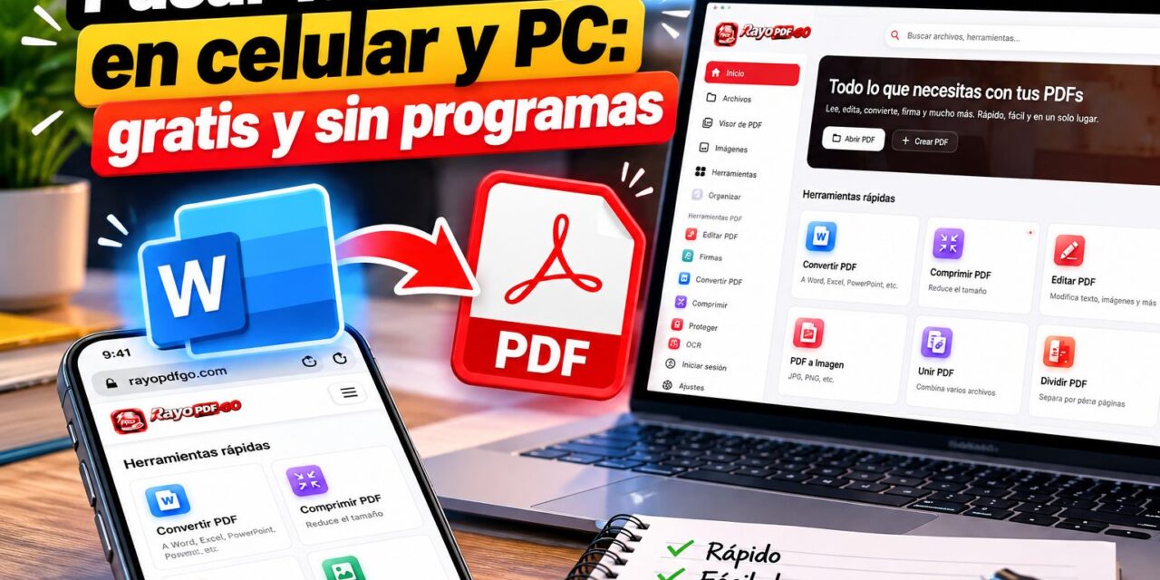 Pasar Word a PDF en celular y PC: gratis y sin programas