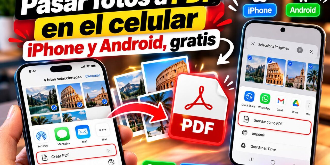 Pasar fotos a PDF en el celular: iPhone y Android, gratis